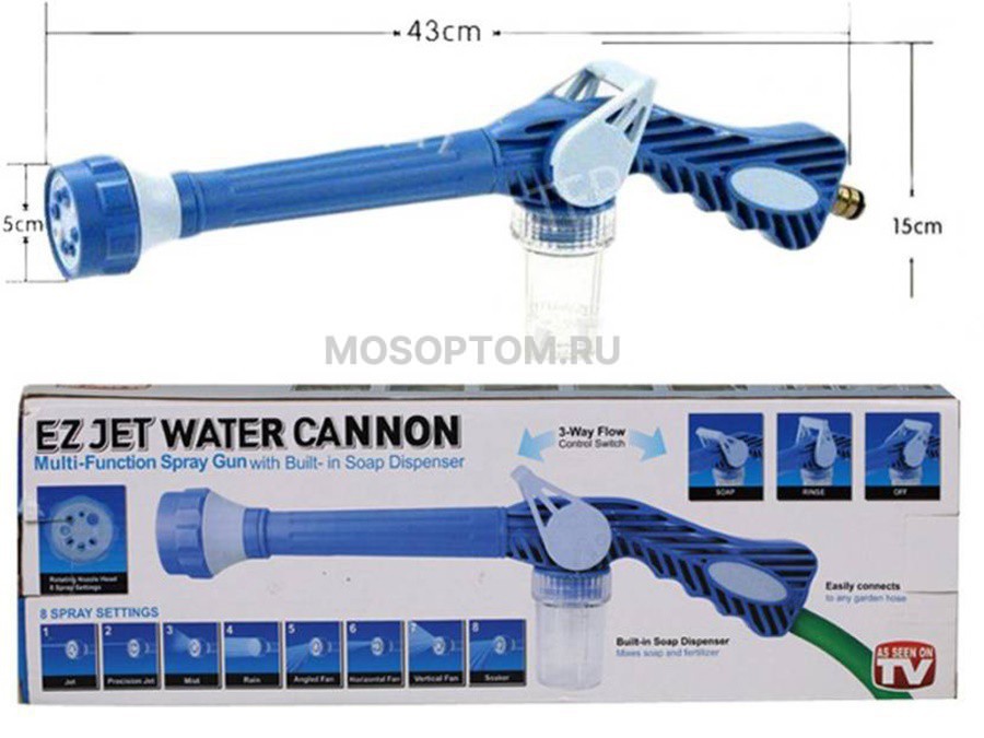 Насадка для распыления воды на шланг Ez Jet Water Cannon оптом  - Фото №4